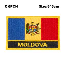 Livraison gratuite 8*5 cm moldavie forme mexique drapeau broderie fer sur Patch PT0130-R