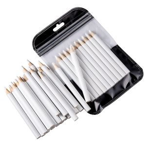 Outils de pointage de cire à ongles en bois, 8.5cm, crayon pour Nail Art, strass, stylo de sélection de pierres précieuses, décorations de manucure en cristal blanc NAB061