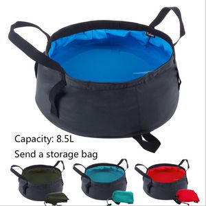 8.5L portable ultra-léger Packs pliant de stockage d'eau Lavabo Seau extérieur Randonnée Camping pêche lavage bassin de survie Outil LF006