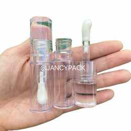 8,5 ml, redondo y transparente, vacío, tubo de brillo labial, botella de bálsamo labial transparente, rellenable, crecimiento de ojos, líquido, cosmético, lápiz labial k7jB #