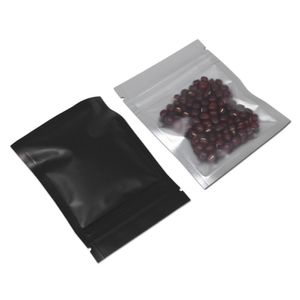 8.5x13cm Lot noir Mylar translucide feuille d'emballage réutilisable Sac emballage pour les fruits secs noix refermable La feuille d'aluminium de Pouches d'emballage