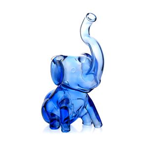 Bong de cachimba de cristal con temática de elefante de 8,6 pulgadas - color azul, junta hembra de 14 mm