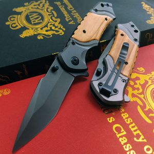 8.6 '' '' Military Damas Steel Place Pocket Pocket Couteau 57hrc Blade Wood Handle for Outdoors Camping Hunting Tactical Survival Couteaux L2405