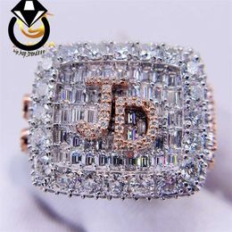 8.72CT rose or sterling argent vvs Moisanite Diamond Men Championship Custom Men Custom Men Ring Silver 925