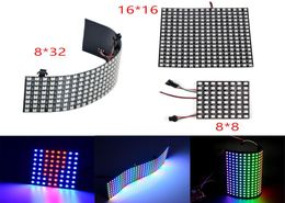 8*8/16*16/8*32 WS2812B Paneel SK6812 Ragid Panel Adresable 5050 RGB DC5V Zwart PCB Full Color Display SN Lights Panel1448996