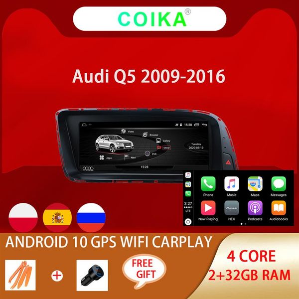 8 8 pantalla IPS estéreo coche reproductor de DVD Multimedia para Audi Q5 2009-2017 sistema Android WIFI 4G Google 2 32GB BT GPS Navi 249W