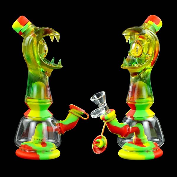 A prueba de fugas Monster Eyes Pipa de agua Pipas de vidrio para fumar Waterbong Vaso grande Bong Bubbler Shisha Hookah Set con accesorios de humo para venta al por mayor