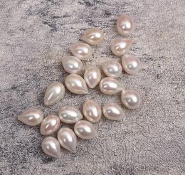 Perles naturelles en forme de goutte, demi-trou, en vrac, particules d'eau douce, cadeau pour femmes, 8-9mm