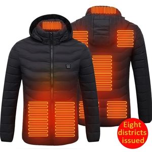 8 zones vestes chauffantes USB hommes femmes hiver extérieur chauffage électrique sprots chauds manteau thermique vêtements gilet chauffant 210923