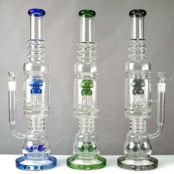 8 bras arbre Perc narguilés avec bol à fumer tube droit champignon croix percolateur Dab plates-formes pétrolières Big Bong poulpe Perc LXJX20101