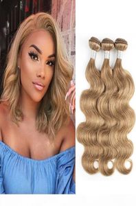 8 cendres Blonde Body Wave Hair tisser les paquets 3 4 pièces 1624 pouces Indian Peruvien Remy Extensions de cheveux humains9459618