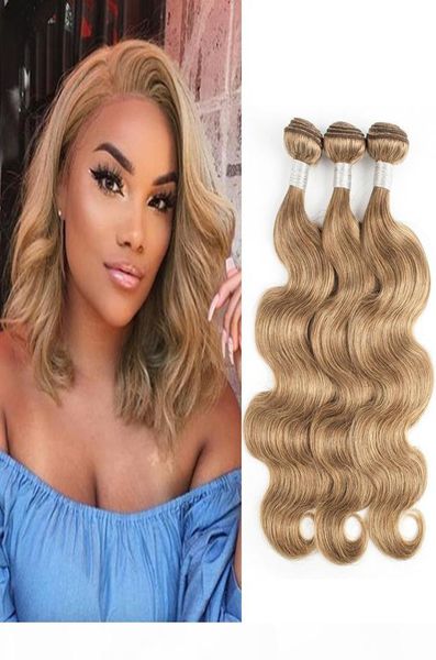 8 cenizas de tejido de ola de ola rubia Cabello 3 4 piezas 1624 pulgadas indias peruanas remy extensiones de cabello humano9459618