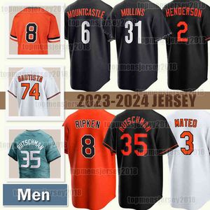 35 Adley Rutschman honkbalshirt 3 Jorge Mateo 8 Cal Ripken Jr. Baltimores 74 Felix Bautista Gunnar Henderson 6 Ryan Mountcastle Orioles Cedric Mullins James McCann