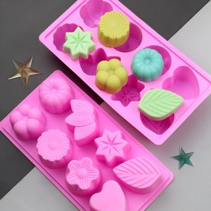 8-holte Bloemblad Siliconen Schimmel Diy Dessert Cake Jelly Handmade kaarsen Soap Party Geschenk bakgereedschap Home Decor Craft MJ1039