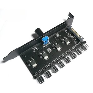 8 Kanaalkoelventilatorbesturingsknoop Hub Speed Regulator Controller voor CPU PC Computer Case HDD VGA PWM PCI Bracket Power SATA