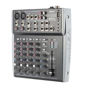 Livraison gratuite Console de mixage de musique audio EQ 3 bandes à 8 canaux avec entrée USB XLR LINE Alimentation fantôme 48 V pour l'enregistrement de karaoké sur scène DJ