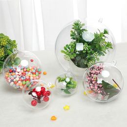 8 Cm Kerstdecoraties Bal Transparant Plastic Bal Opknoping Kerstboom Party Holiday Wedding Clear Ball Decoration W-00876