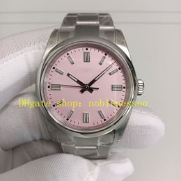8 kleur unisex Watch real Photo dames heren 36 mm roestvrijstalen armband roze wijzerplaat gladde bezel 126000 dames bp fabriek automatische beweging horloges polshorloges
