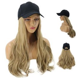 8 couleurs réglables femmes chapeaux Extensions de cheveux ondulés avec casquette noire tout-en-un femme casquette de Baseball chapeau Y200714254S