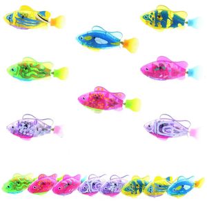8 kleuren beschikbare batterij -aangedreven speelgoed geactiveerd elektronische vissen zwemmen huisdier schattig leuk bad speelgoed ondersteuning druppel 240530