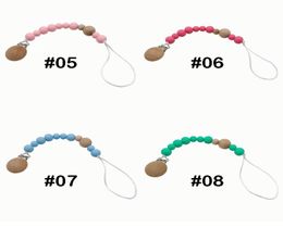 8 colores Clips de chupete de bebé Cartoon Sylica Gel Pacifier Soother Soother Cadena de clip de cuentas Cadena de correa TEATHER UJJ1858508045