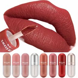 8 colores Cápsula Mate Lápiz labial Set Impermeable Lg Duradero Veet Sexy N Sticky Cup Hidratante Brillo de labios Mujeres Labios Maquillaje v1Ph #