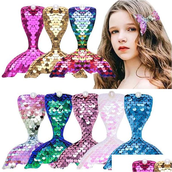 8 colores Moda creativa Lentejuelas Chica Niños Clips para el cabello Suministros para fiestas Diseño Arco iris Lentejuelas Pelos Arcos para niñas Entrega Gota Entregar Dhipt