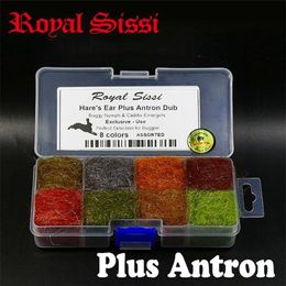 Dispensador de 8 colores para doblaje de orejas de liebre Plus Antron dub buggy ninfa dub pesca con mosca materiales de atado caddis emerger mosca seca dub 279Q