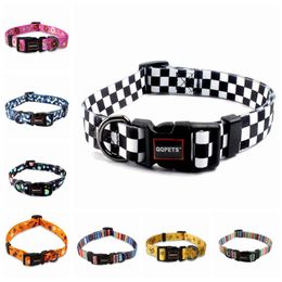 8 Kleuren Mode Designer Pet Cat Dog Collars Comfortabele Verstelbare Nylon Kraag Leash Fadeof Sublimatie Blanks Printing Donut Honeybee Bone M