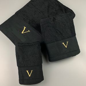 8 kleuren luxe brieven handdoeken set mode 3 stuks sneldrogende designer handdoek klassieke barok patroon mannen vrouwen Hg