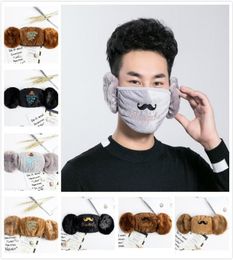 8 kleuren heren 2 in 1 winter warm masker gezichtsbedekking oorbeschermer winddicht beschermende dikke mondmaskers winter monddemper oorklepmaskers6260558