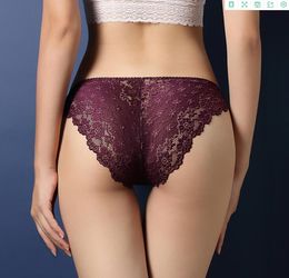 8 couleurs taille unique voir à travers les femmes sous-vêtements Sexy dentelle slips taille basse culotte Femme solide culotte taille libre dames sous-vêtements