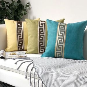 8 Farben einfache Mode Baumwolle Leinen Kissenbezug Home Decor Sofa Dekokissen Fall solide Kissenbezug Patchwork Leinen einfarbig 321P