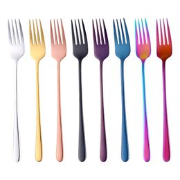 8 couleurs en acier inoxydable à longue poignée à dîner