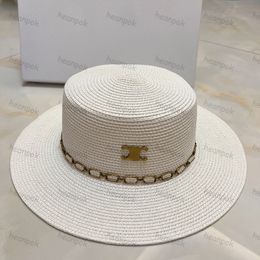 8 couleurs Summer Plaw Hat Designer Caps Grass Braid Braid Cap ajusté Bucket Hats Fashion Womens Beach Sunhat Unisexe Triumphal Bonnet 41