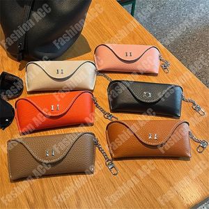 8 Kleuren Unisex Zonnebril Case Heren Luxe Sunglass Cases Voor Vrouw Echt Leer Klassieke Brief Gesp Brillen Opbergdoos sleutelhanger