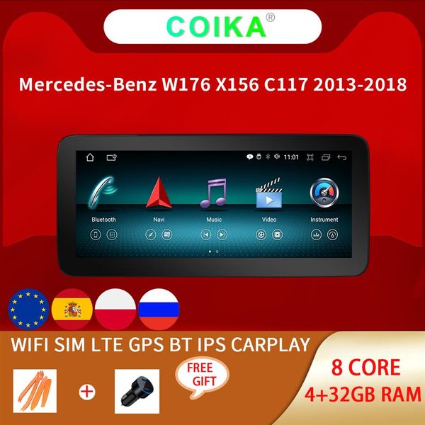 Reproductor de DVD para coche de 8 núcleos 10 25, sistema Android 10, Radio con pantalla táctil para mercedes-benz A CLA GLA W176 W117 X156 RAM Google BT Wif2371