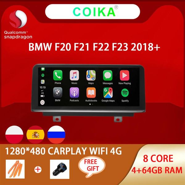 Reproductor de DVD para coche con sistema Android 10 de 8 núcleos para BMW F20 F21 F23 2018Y más tarde WIFI 4G IPS pantalla 4 64GB RAM BT GPS Navi Carplay 4K262Y