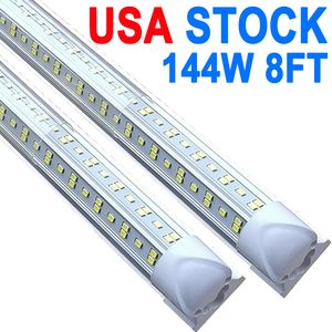 8 voet led-winkelverlichting 144W 96 inch 14400 LM LED onder kastverlichting, T8 geïntegreerde buislamp voor nutsvoorzieningen 8Ft winkelverlichting plafondverlichting garage crestech