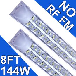 Lampes de magasin à LED de 8 pieds 144W 96 pouces 144000 LM LED sous l'armoire, luminaire à tube intégré T8 pour utilitaire 8 pieds de plafond de magasin, garages d'usine usastock