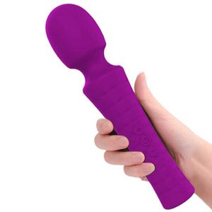 Bâton de massage pour masturbation féminine à 8 fréquences et 5 vitesses, entièrement recouvert d'un adhésif, charge d'aspiration magnétique, vibrateur AV étanche de grade 7