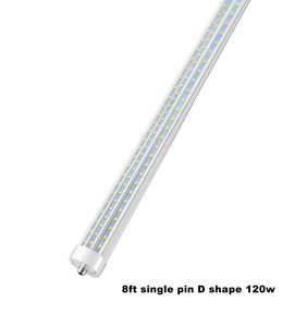 8 pieds led simple broche fa8 tube 120W en forme de D et 3 rangées 2835 tubes lumineux led 8ft led AC100-305V