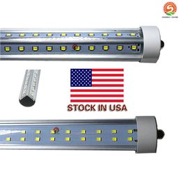 8ft LED-buizen FA8 enkele pin 72W v-vormige buis Durale rij 2835 Chiplichten AC85-265V