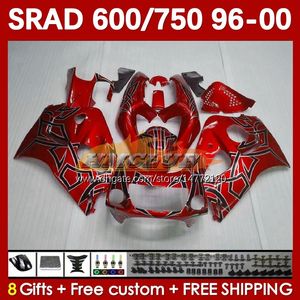 Bodykit voor Suzuki Srad GSXR 750 600 CC GSXR600 GSXR750 1996-2000 168NO.18 GSX-R750 GSXR-600 1996 1997 1998 1999 1999 2000 600cc 750cc 950cc 96 97 98 99 00 Moto Red Pearl