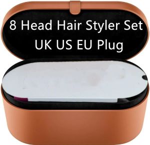 Fer à friser Fuchsia multifonctionnel pour Salon de coiffure à domicile, 8 têtes, sèche-cheveux, avec boîte cadeau, prise UK EU US BJ
