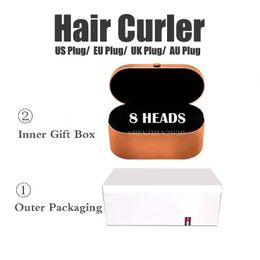 Secador de pelo multifunción con 8 cabezales, dispositivo para peinar el cabello, plancha automática, caja de regalo para cabello áspero y Normal