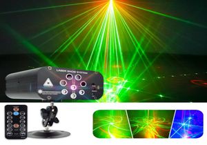 8 trous 128 motif disco Laser Lights KTV Bar Sound Control DJ Party Projecteur Lights RVB Effet d'éclairage de scène pour Noël mercredi1994334