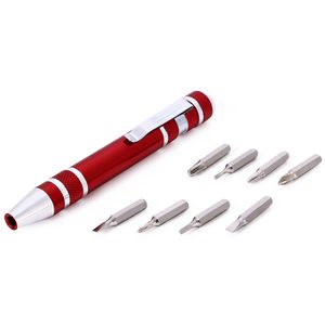 8 in 1 aluminiumlegering multifunctionele pen precisie schroevendraaier draagbare hand multi-tool lichtgewicht en duurzaam