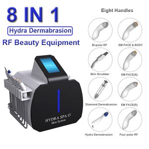 8 IN 1 Hydrodermabrasie Anti-rimpel Verwijderen Littekens Sproeten Verwijderen RF Huidverjonging Facial Diepe Reiniging Machine