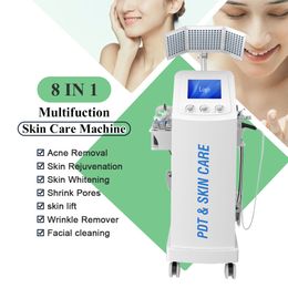 8 en 1 Hydro microdermabrasion facial Machine Facial Spa Care oxígeno jet peel Rejuvenecimiento de la piel Limpieza facial profunda de poros